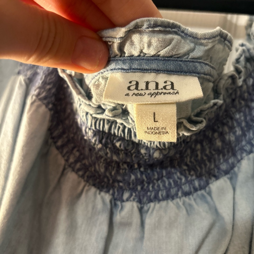 a.n.a Light Blue Smocked Dress - Picture 3 of 4